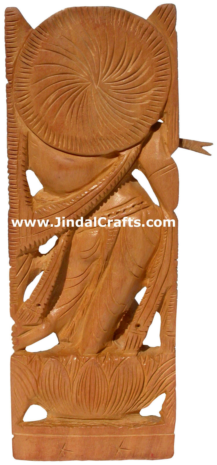 Hindu Deities Lord Krishna India Wood Carving Artefact