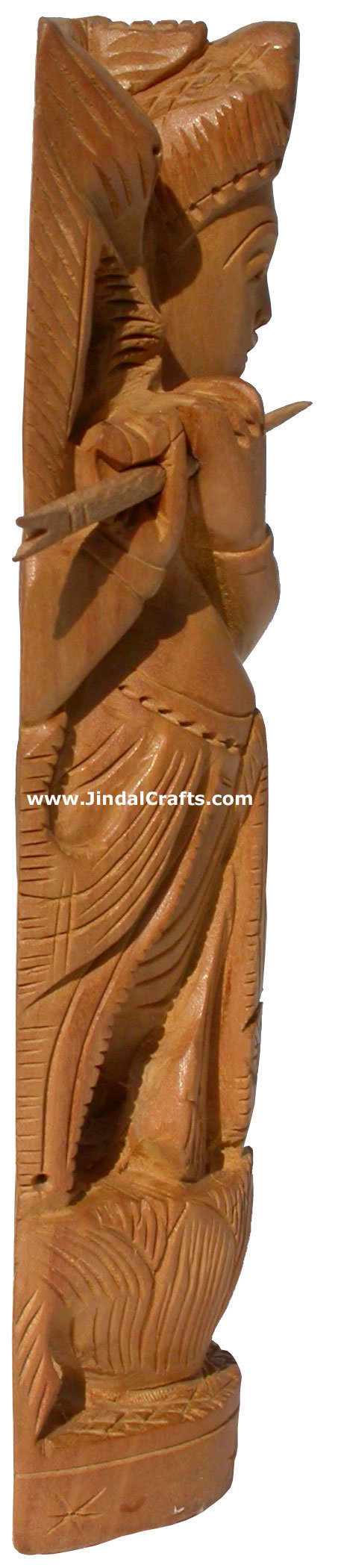 Hindu Deities Lord Krishna India Wood Carving Artefact