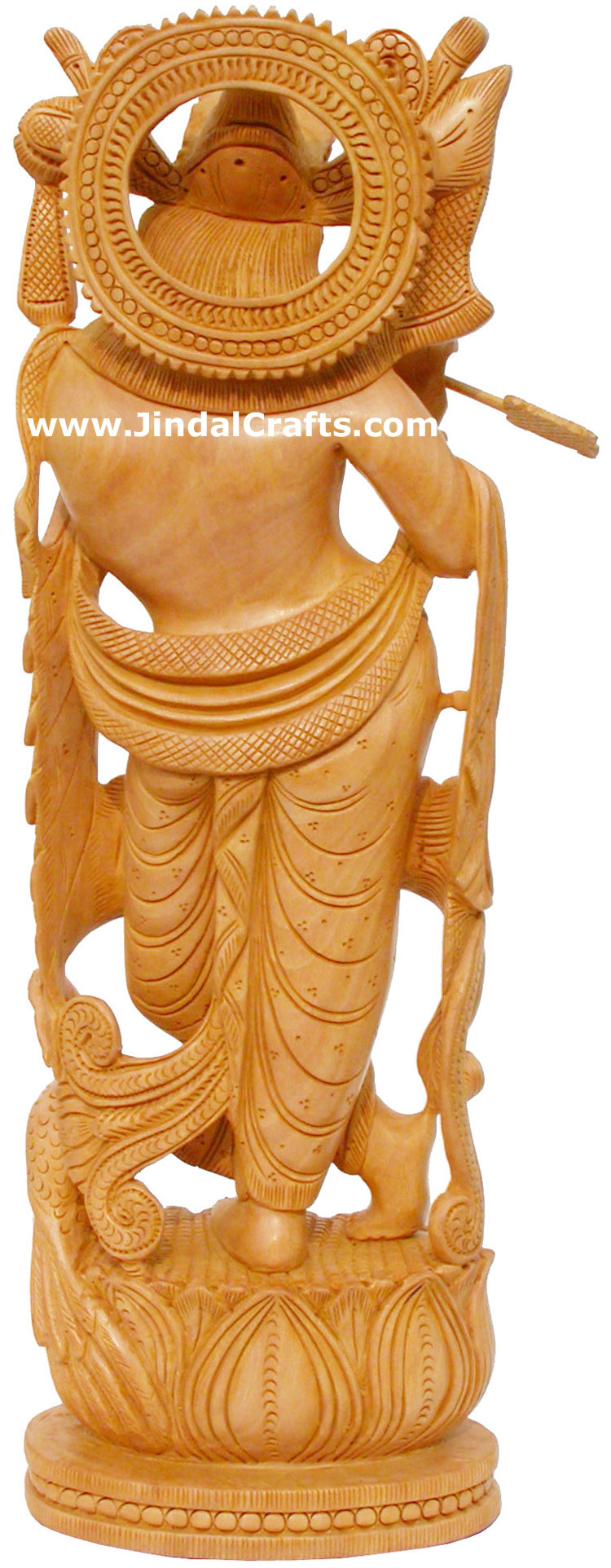 Hindu Deities Lord Krishna India Wood Carving Artifact Hindu Religious Decor Art
