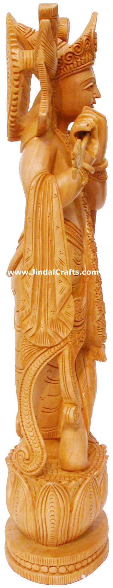 Hindu Deities Lord Krishna India Wood Carving Artifact Hindu Religious Decor Art