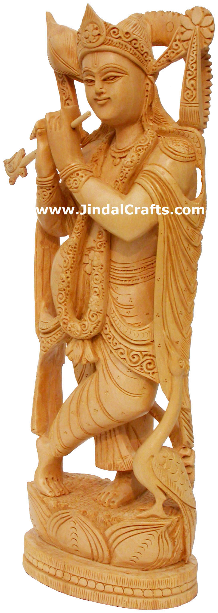 Hindu Deities Lord Krishna India Wood Carving Artifact Hindu Religious Decor Art