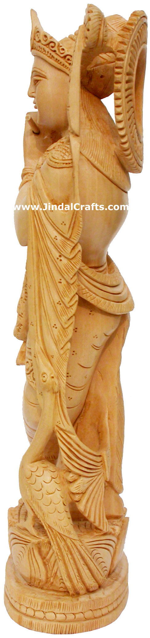 Hindu Deities Lord Krishna India Wood Carving Artifact Hindu Religious Decor Art