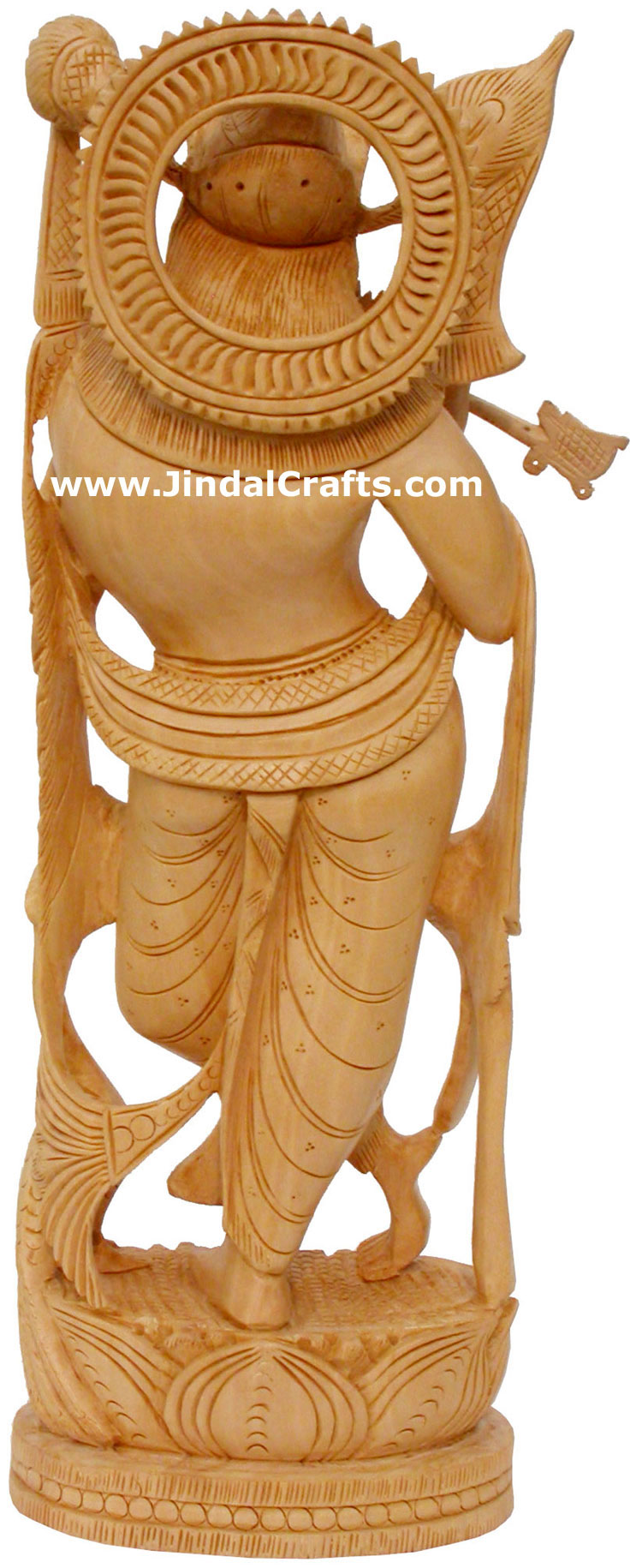 Hindu Deities Lord Krishna India Wood Carving Artifact Hindu Religious Decor Art