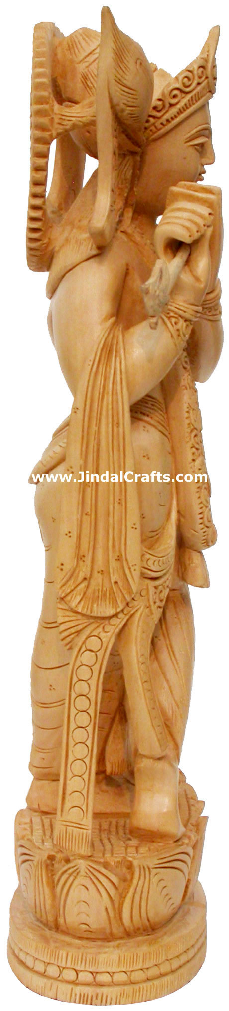Hindu Deities Lord Krishna India Wood Carving Artifact Hindu Religious Decor Art