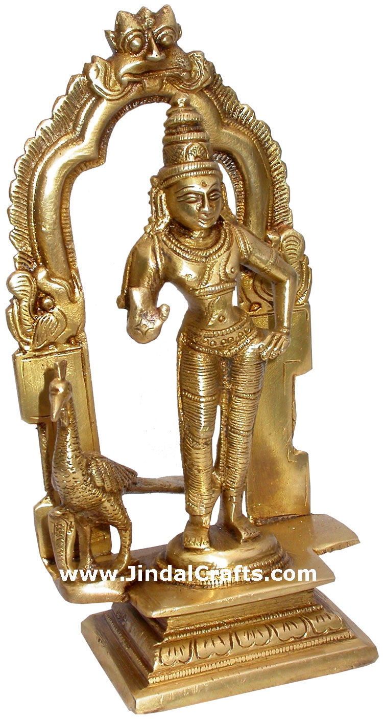 Lord Kartikeya Indian God Hindu Religious Sculptures Handicrafts Crafts Arts