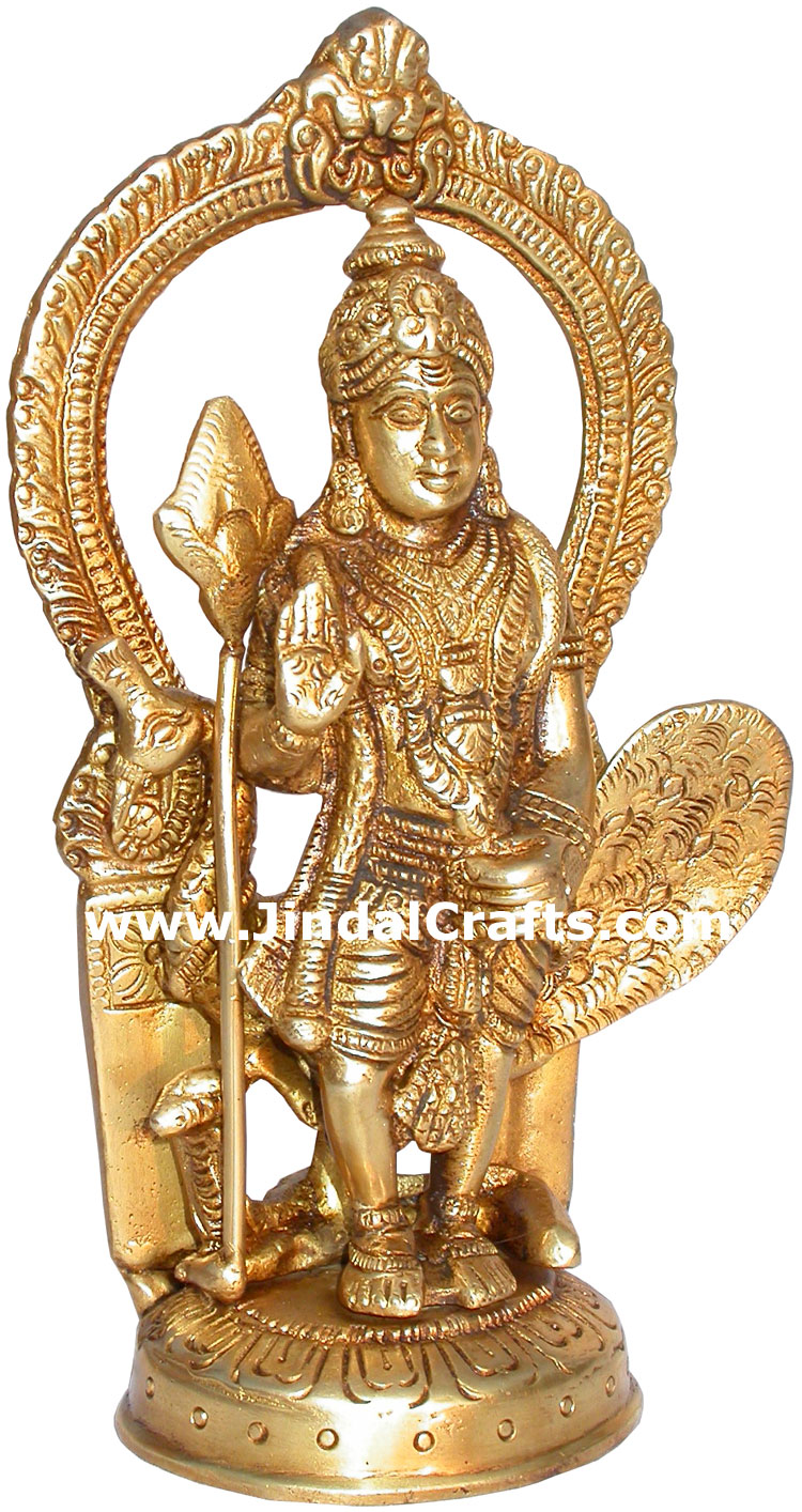 Kartikeya Hindu God Metal Sculptures Hand Crafts Idols