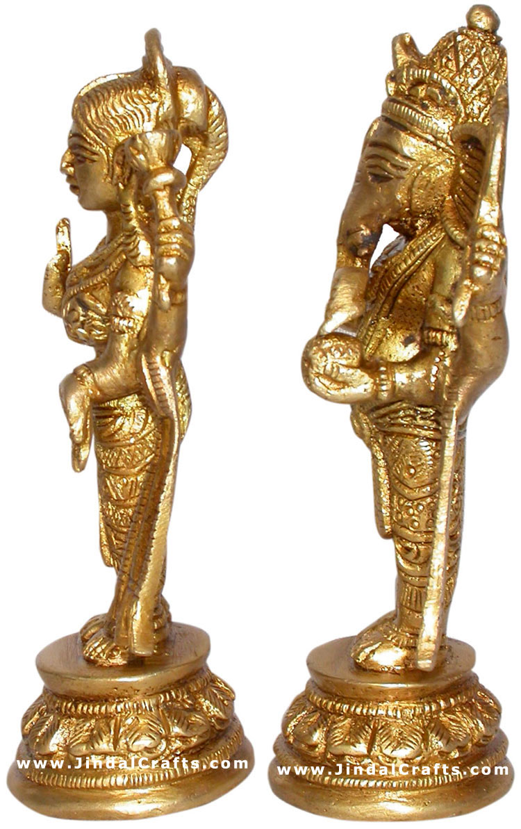 Lakshmi Ganesh Indian God Goddess Brass Sculptures Art
