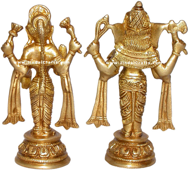 Lakshmi Ganesh Indian God Goddess Brass Sculptures Art