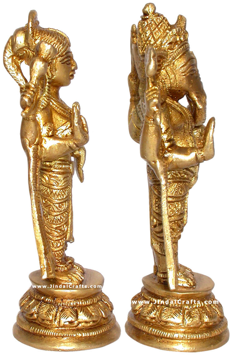 Lakshmi Ganesh Indian God Goddess Brass Sculptures Art