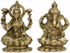 Laxmi Ganesh - Hand Carved Indian Art Craft Handicraft Home Decor Brass Figurine