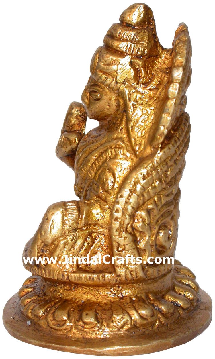 Hindu Deities Goddess Luxmi India Brass Carving Artefac