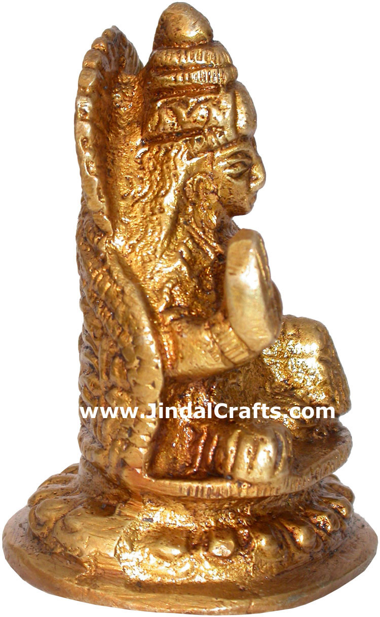 Hindu Deities Goddess Luxmi India Brass Carving Artefac