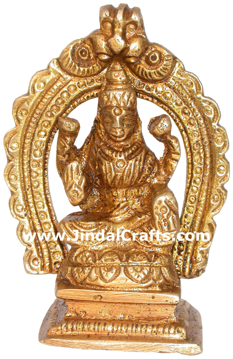 Hindu Deities Goddess Luxmi India Brass Carving Arts