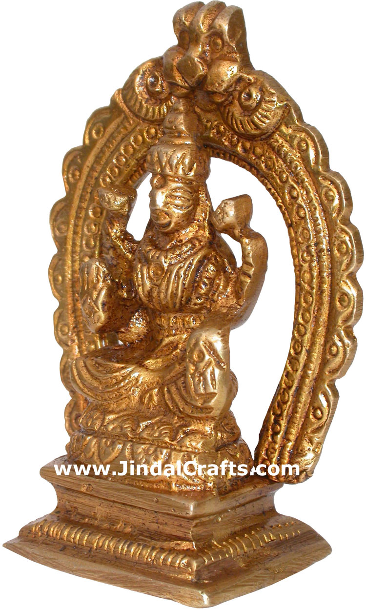Hindu Deities Goddess Luxmi India Brass Carving Arts