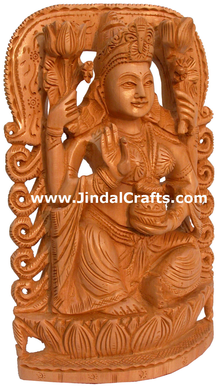 Lakshmi Hand Carving India Religious Sculptures Crafts