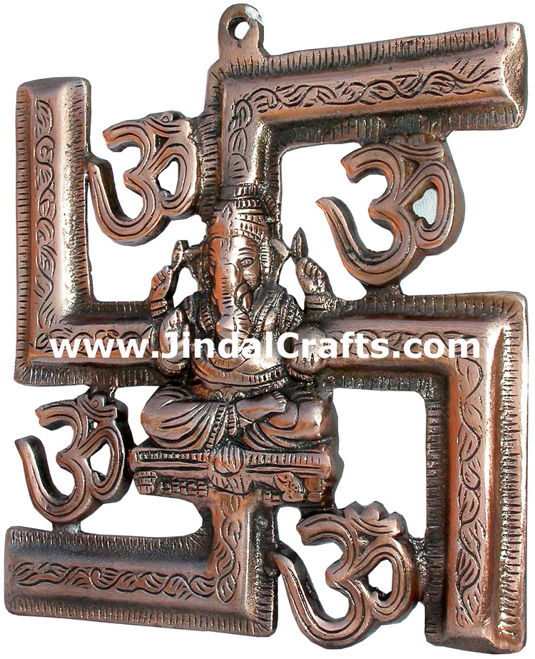 Lord Ganesha Om Swastik Wall Decor India Handicrafts