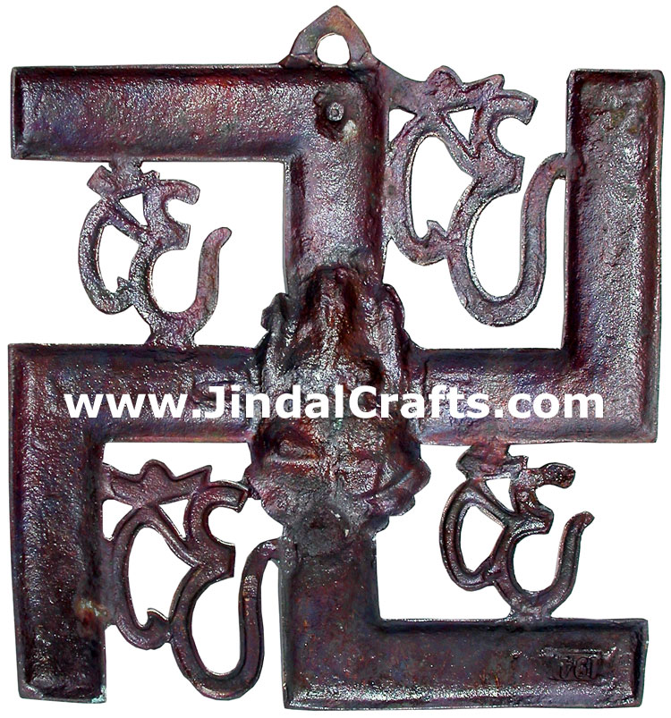 Vinayaka OM Swastika Hindu God Sculpturs Gift Home Deco