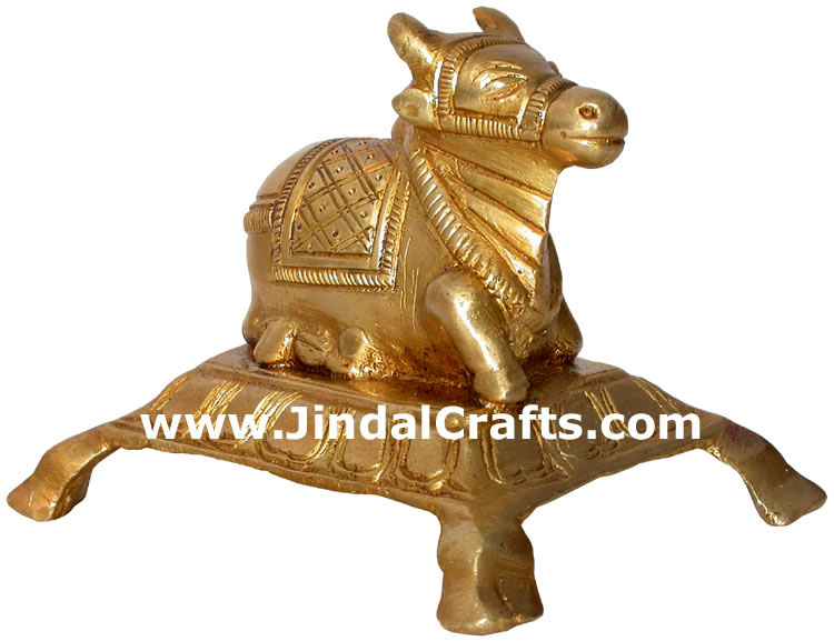 Hindu Deities Nandi India Brass Carving Artefacts