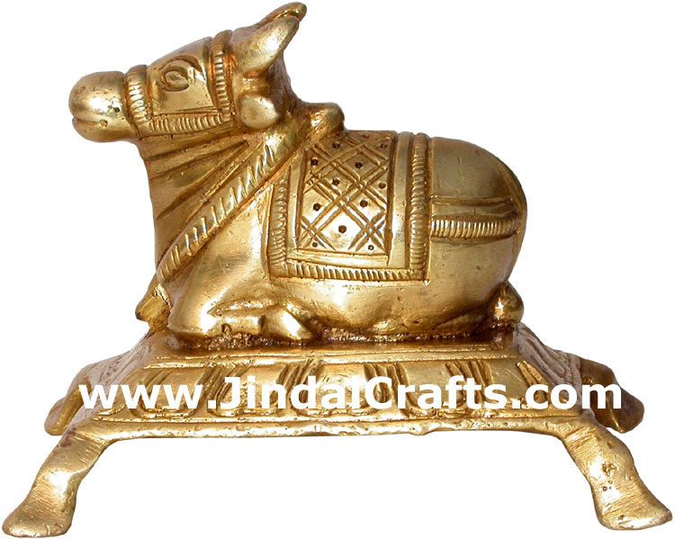 Hindu Deities Nandi India Brass Carving Artefacts