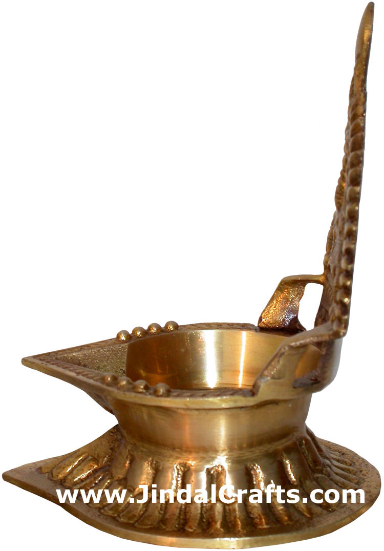 Hindu Deities Lamp India Brass Carving Artefacts