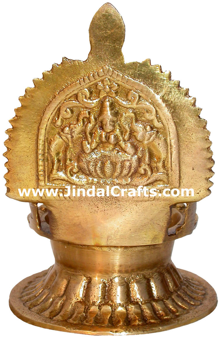 Hindu Deities Lamp India Brass Carving Artefacts