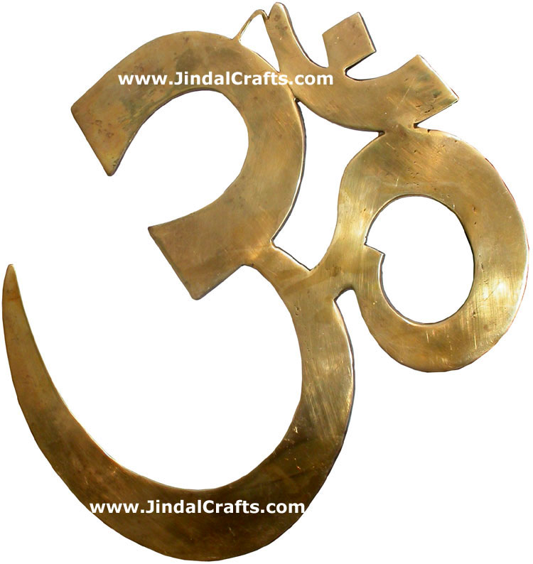 Hindu Deities OM Symbol India Brass Carving Artefacts
