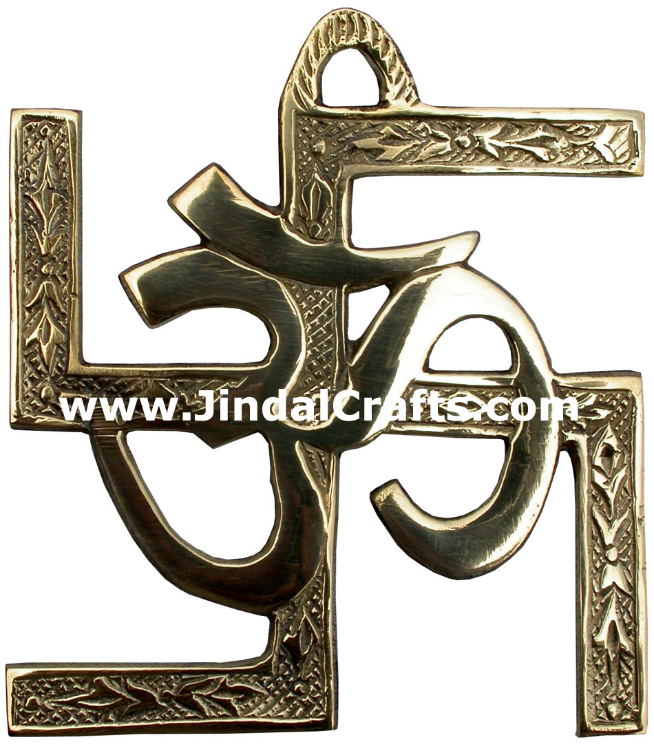 OM - Hand Carved Indian Art Craft Handicraft Home Decor Brass Figurine