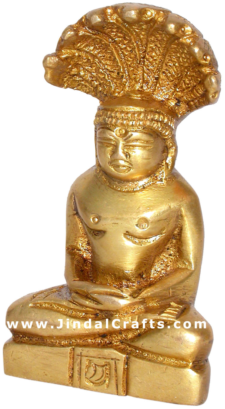 God Parasnath Jainism Religious Statue Indian Artifact Brass Handicraft Figurine