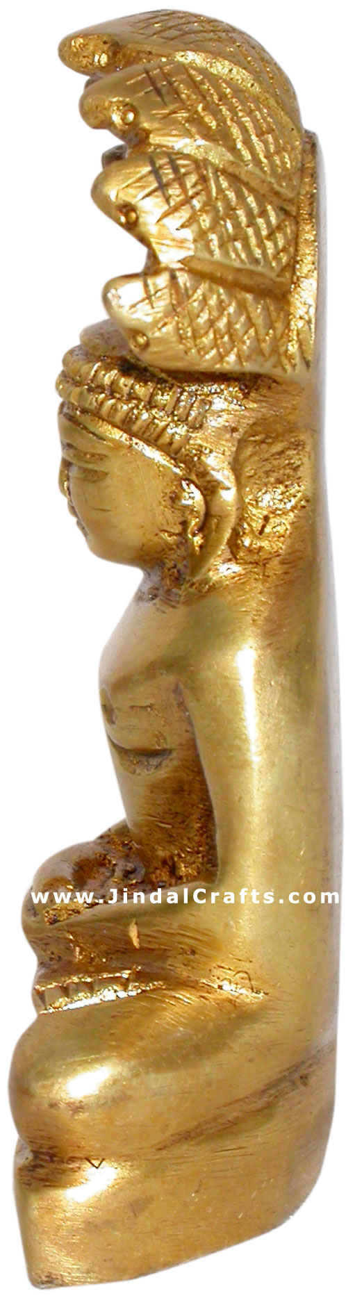 God Parasnath Jainism Religious Statue Indian Artifact Brass Handicraft Figurine