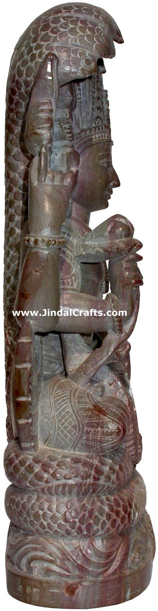 Hand Carved Stone Lord Narayan Figure Indian Art