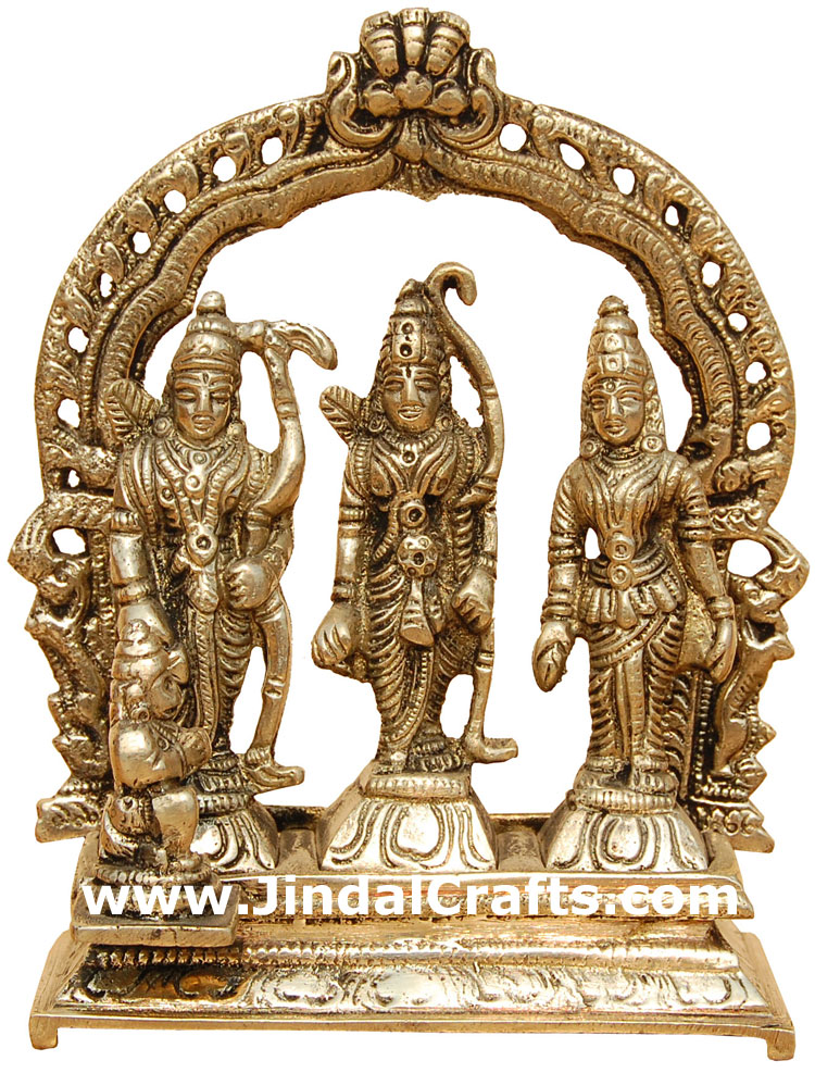 Hindu Deities Ram Sita Laxman India Brass Carving Arts