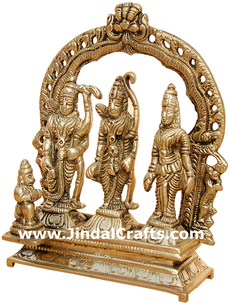 Hindu Deities Ram Sita Laxman India Brass Carving Arts