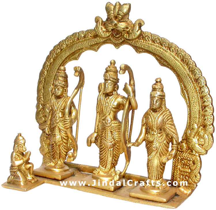 Hindu God Ram Darbar Statue Sita Laxman Hanumaan India