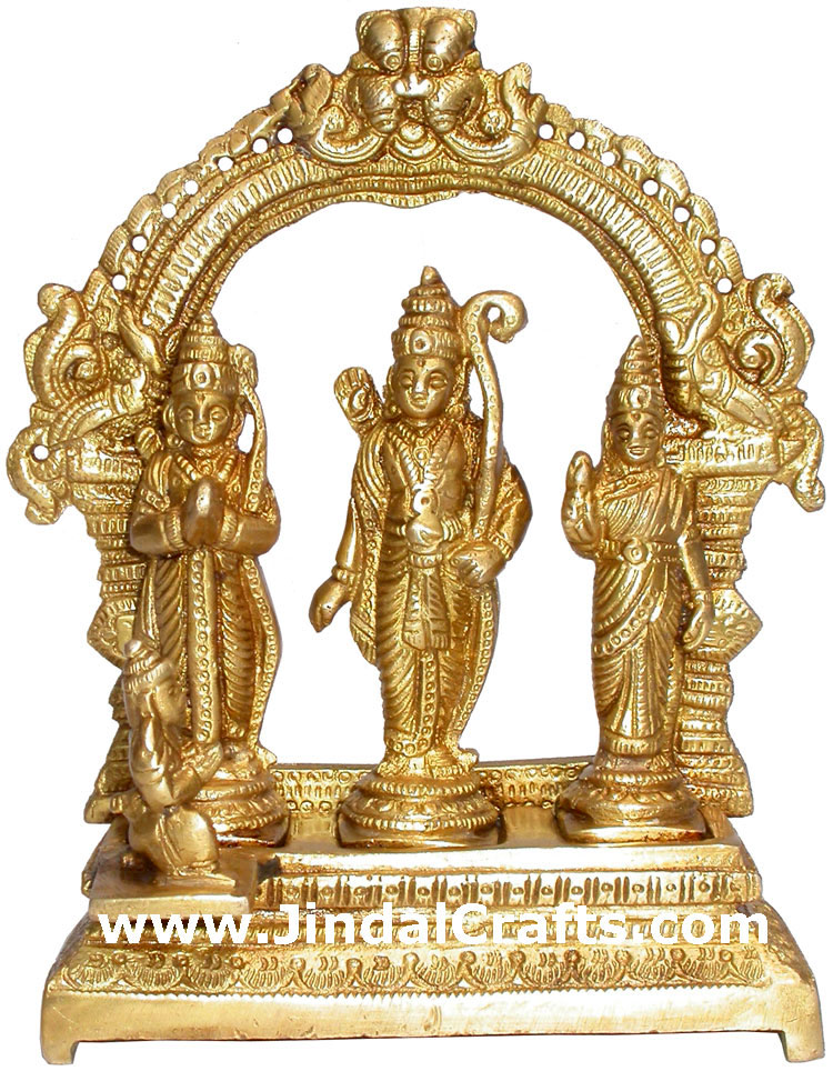 Handmade Brass Statue of Ram Darbar India Brassware Handicraft Art Craft
