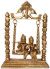 Hindu Deities Radha Krishna India Brass Carving Arts