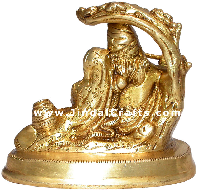 Radha Krishna Indian God Sculpture Brass Handmade Art
