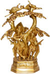 Radha Krishna Brass Carvings Indian Gods Statues Art