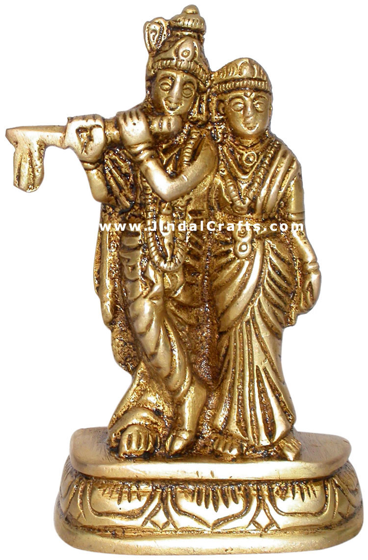 Radha Krishna - Hindu Religious Statue Brass Handicraft