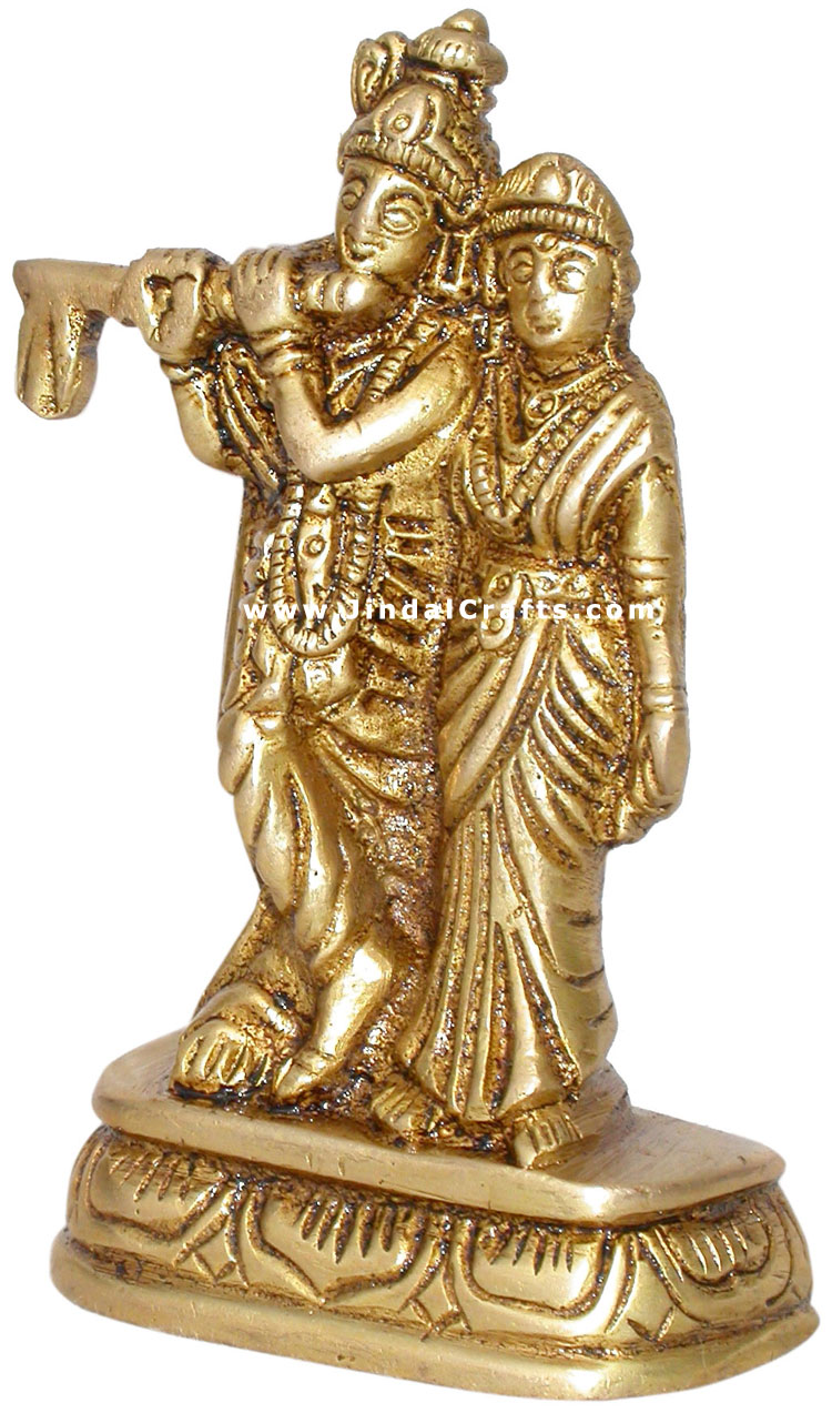 Radha Krishna - Hindu Religious Statue Brass Handicraft