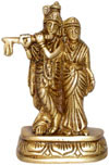Radha Krishna - Hindu Religious Statue Brass Handicraft