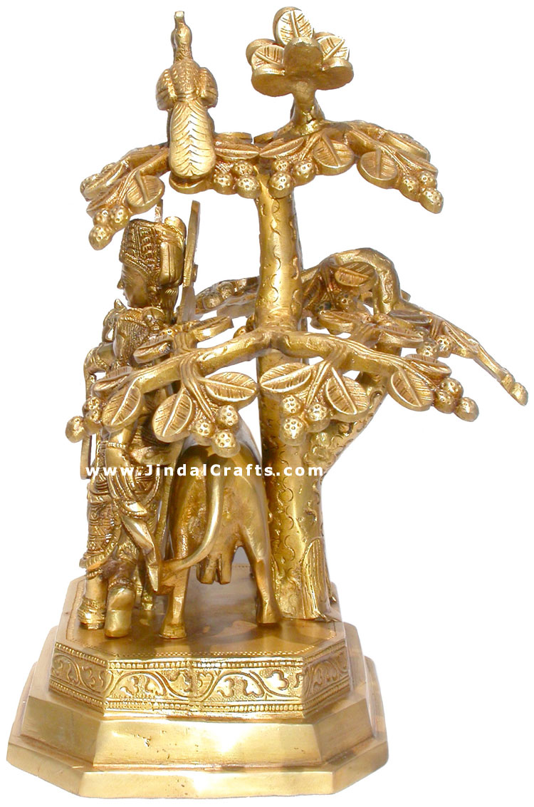 Radha Krishna Hindu Religious Statues Brass India Art