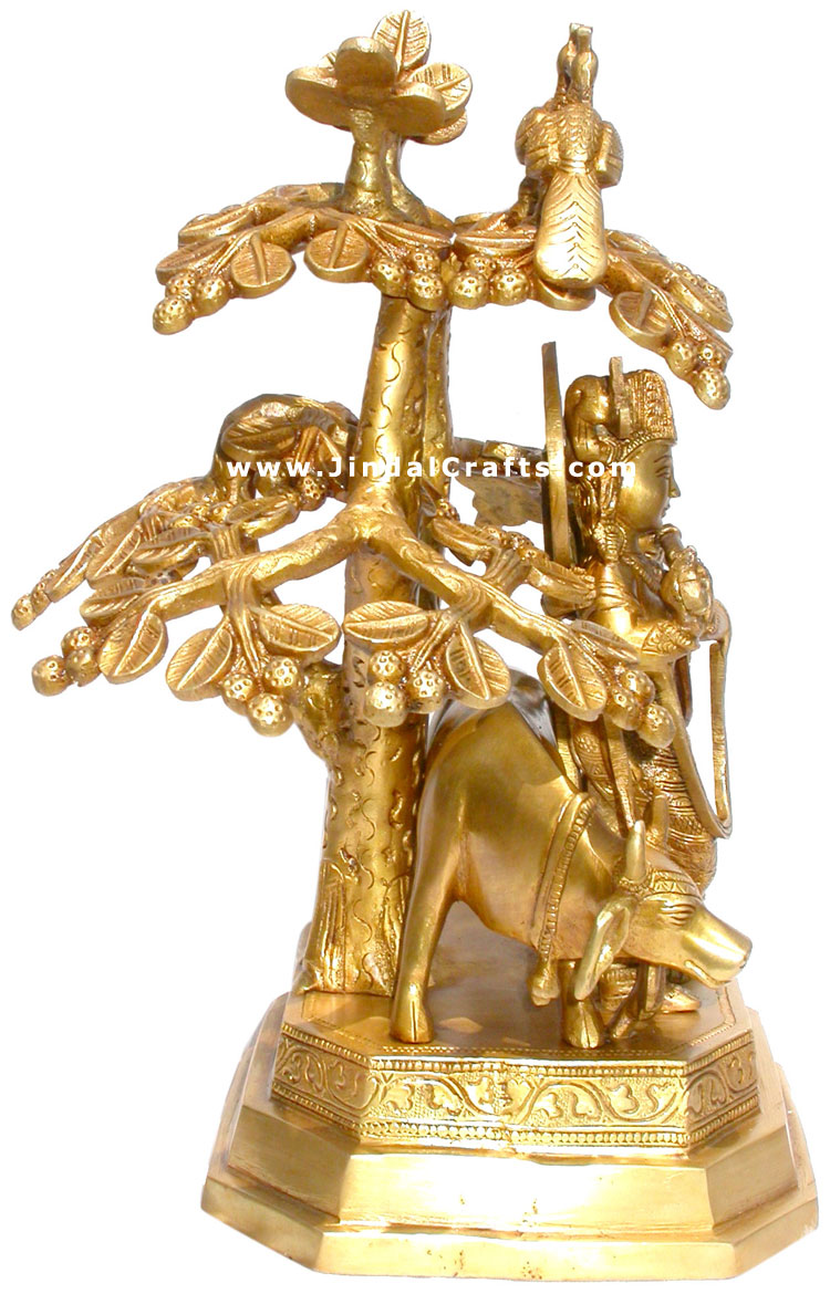 Radha Krishna Hindu Religious Statues Brass India Art