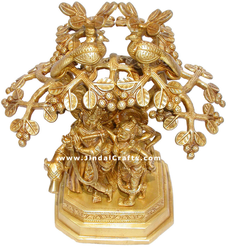 Radha Krishna Hindu Religious Statues Brass India Art