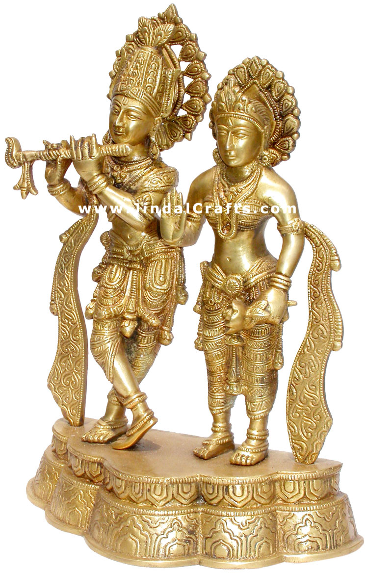 Radha Krishna Indian Gods Religious Sculptures Carving