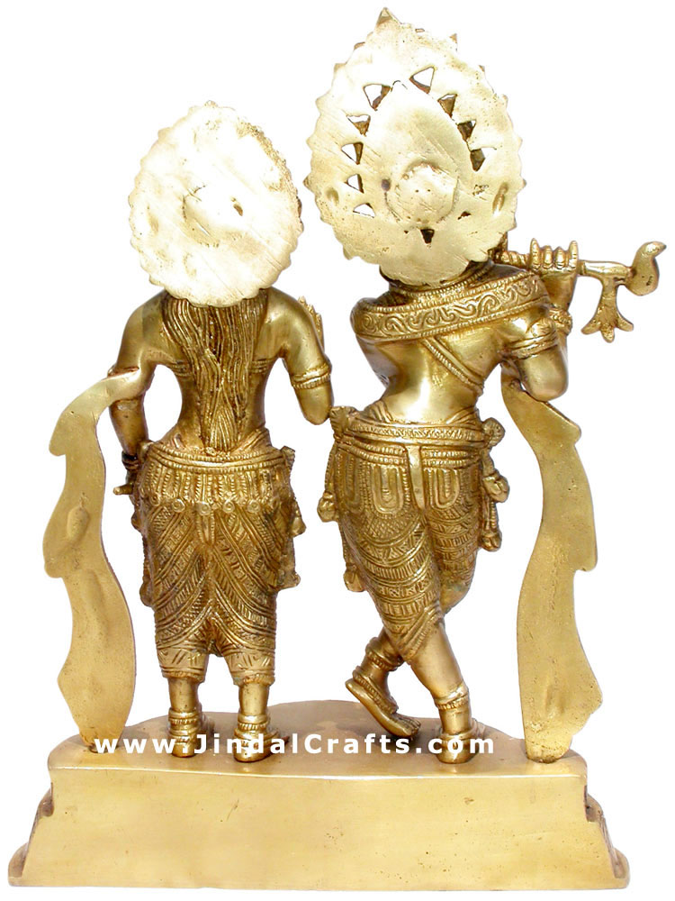 Radha Krishna Indian Gods Religious Sculptures Carving