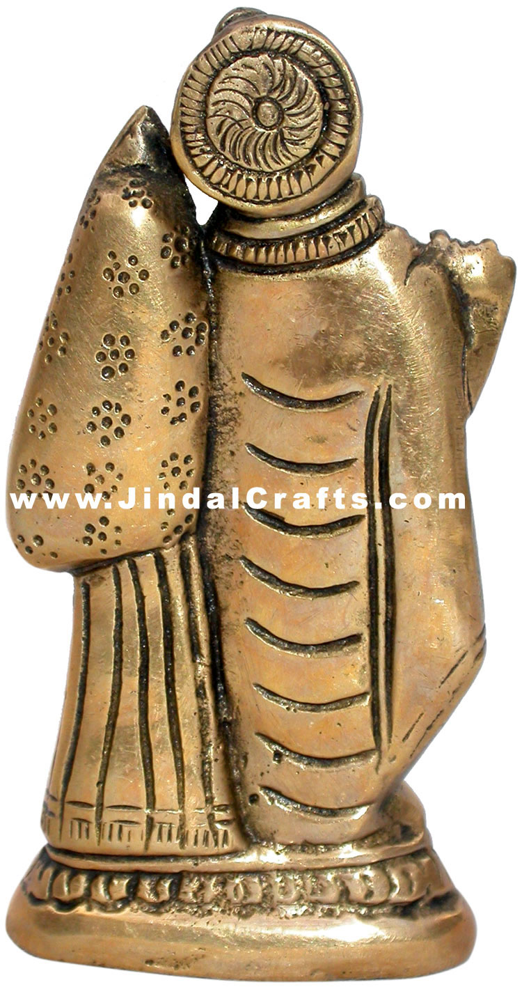 Radha Krishna Indian Religious Handmade Brass Sculpture