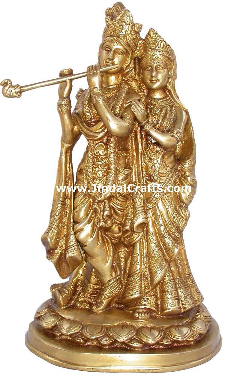 Radha Krishna Indian God Goddess Sculptures Handmade Hindu Religious Figure