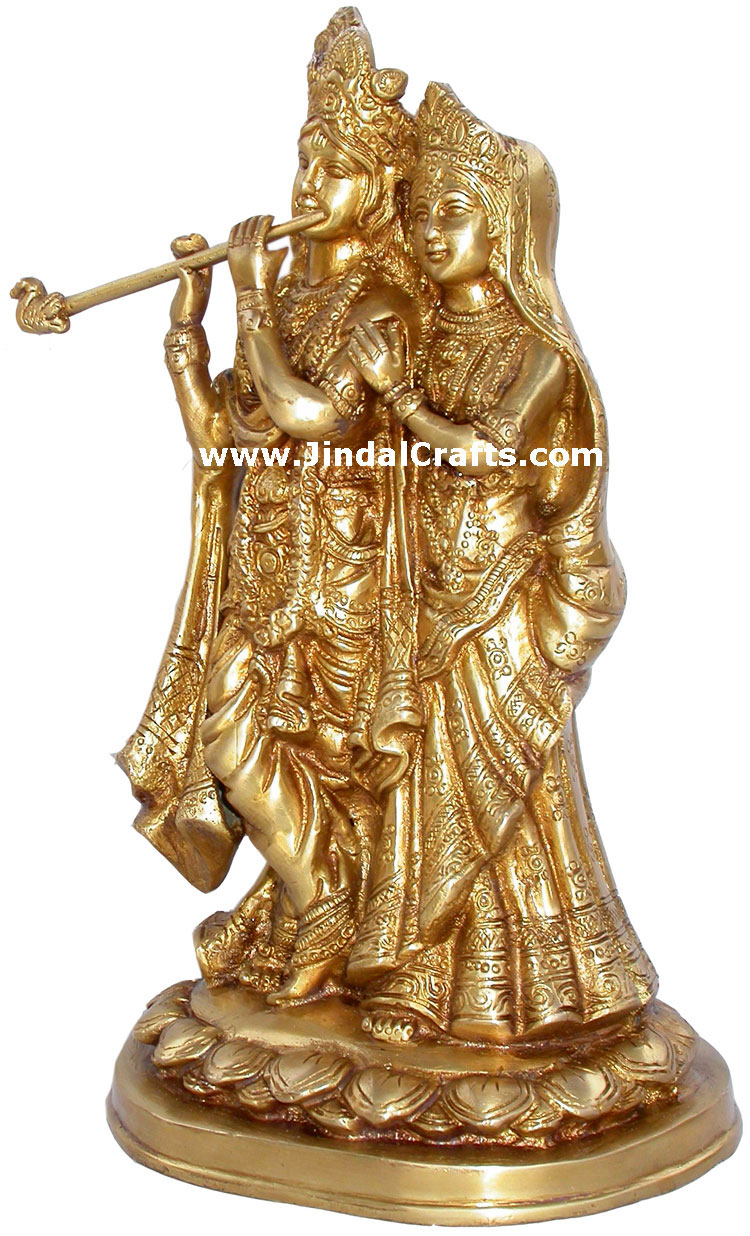 Radha Krishna Indian God Goddess Sculptures Handmade Hindu Religious Figure