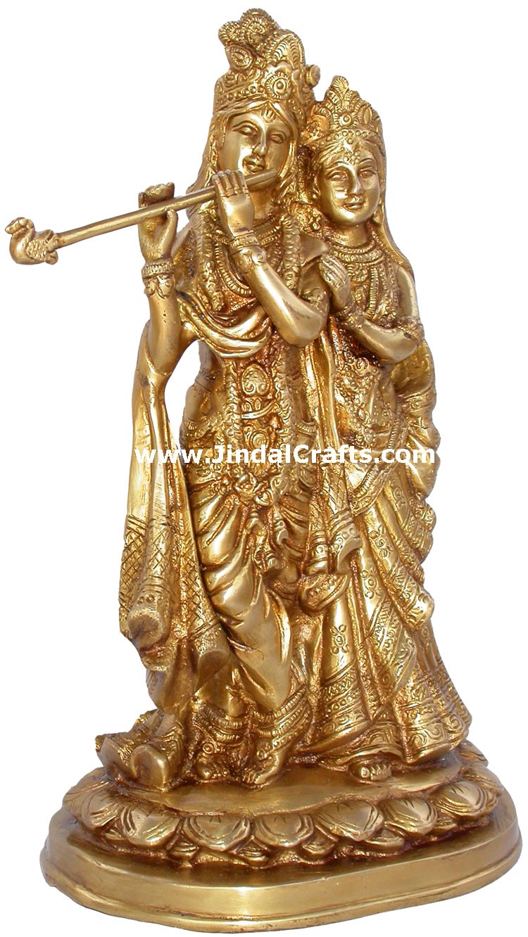 Radha Krishna Indian God Goddess Sculptures Handmade Hindu Religious Figure