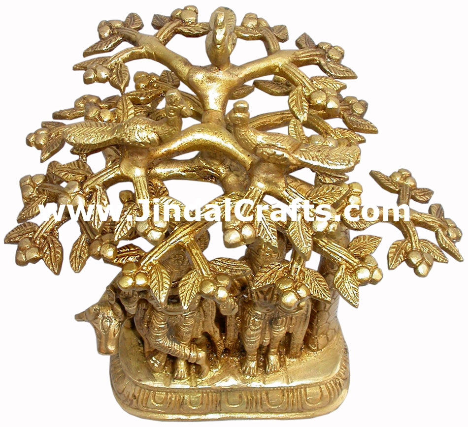Radha Krishna Hand Carved Indian Art Craft Handicraft Home Decor Brass Figurine